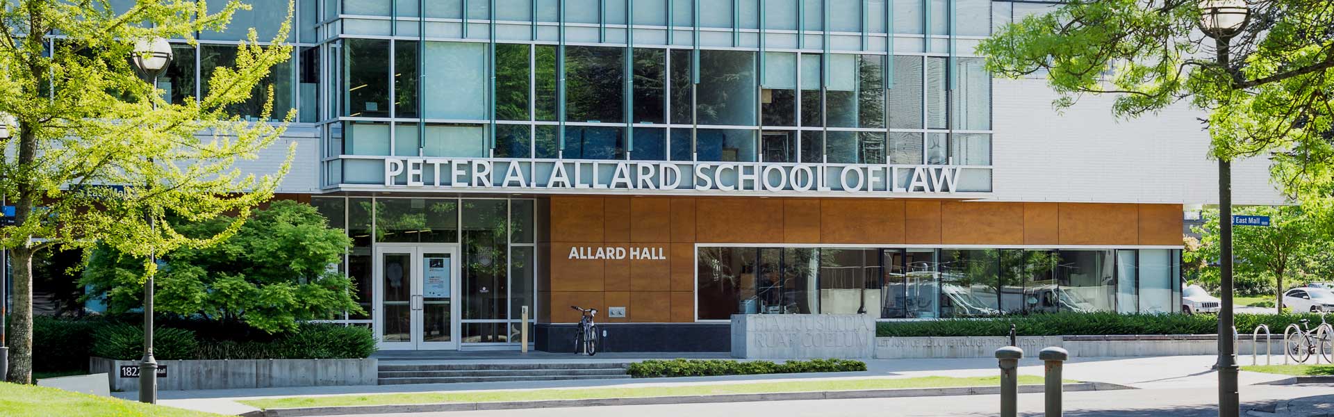Front view of the UBC law school - Allard Hall building which is the main building of UBC law school