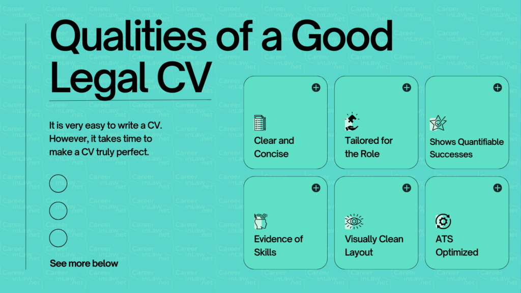 Legal CV Qualities with Examples Infographic for the Page
